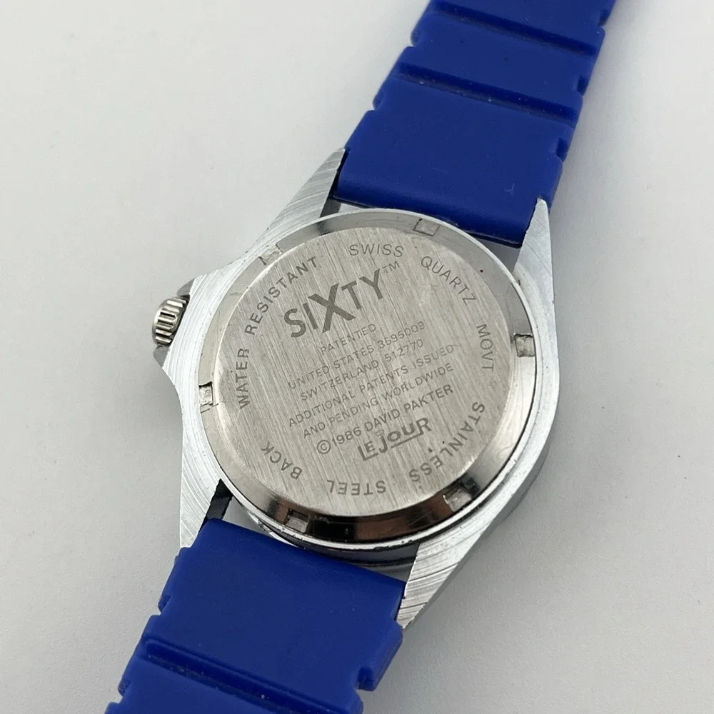 Vintage 1986 Le Jour Sea Line Sixty Color Wheel Watch Blue Band-For Parts/Repair